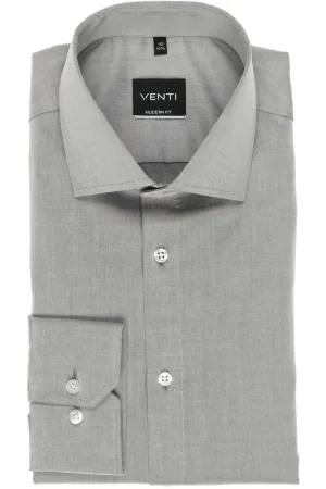 Venti Modern Fit Overhemd zilver, Effen