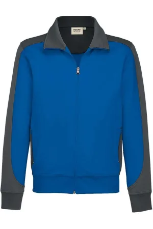 HAKRO 477 Comfort Fit Sweatjacket koninklijk/antraciet, Tweekleurig