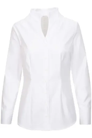 Seidensticker Slim Fit Dames Overhemd wit, Effen