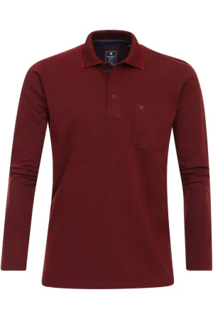 Redmond Casual Regular Fit Polo shirt rood, Effen