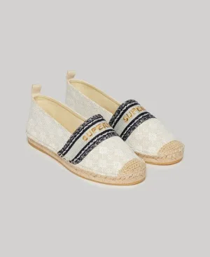 Superdry Vrouwen Canvas Espadrilles met Overlay Beige