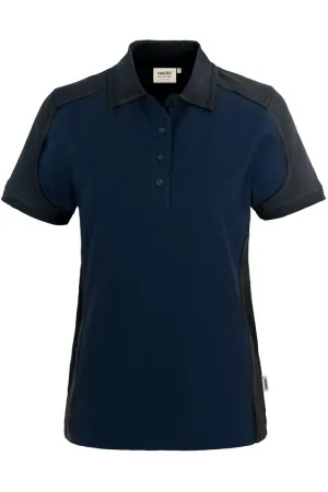 HAKRO 239 Regular Fit Dames Poloshirt donkerblauw/antraciet, Effen