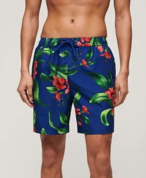 Superdry Mannen Gerecyclede Hawaïaanse Zwemshort – 43 cm Blauw