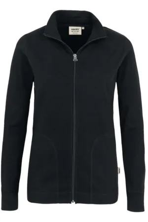 HAKRO Regular Fit Dames Sweatjacket zwart, Effen