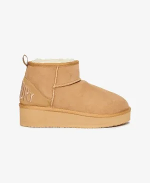 Superdry Vrouwen Suède Sherpa Laarsjes met Plateauzool Bruin
