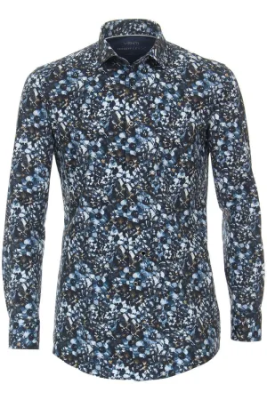 Venti Jerseyflex Modern Fit Jersey shirt blauw, Motief