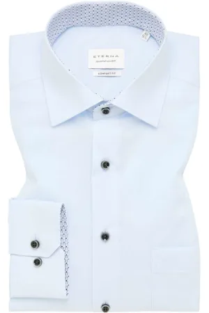 ETERNA Comfort Fit Overhemd lichtblauw, Effen