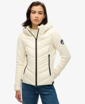 Superdry Vrouwen Storm-fleecejack met Capuchon Wit