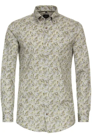 Venti Body Fit Overhemd groen, Print