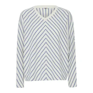 Gestreepte V-hals damespull b.young Byruni Sweat 2