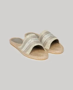 Superdry Vrouwen Canvas Espadrille Overlay Slippers Wit