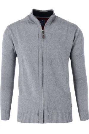 Redmond Regular Fit Cardigan grijs, Effen