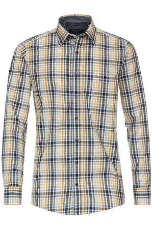 Casa Moda Casual Casual Fit Overhemd geel, Ruit