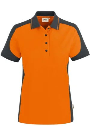 HAKRO 239 Regular Fit Dames Poloshirt oranje/antraciet, Effen