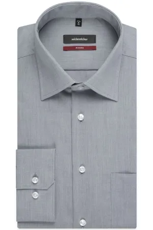 Seidensticker Regular Fit Overhemd grafiet, Effen