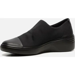 Ecco Ecco Soft 7 Wedge Instappers zwart Textiel