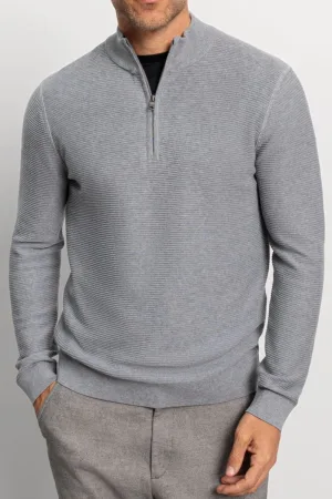 OLYMP Casual Regular Fit Trui ritssluiting grijs, Effen