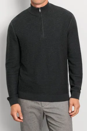 OLYMP Casual Regular Fit Trui ritssluiting antraciet, Effen