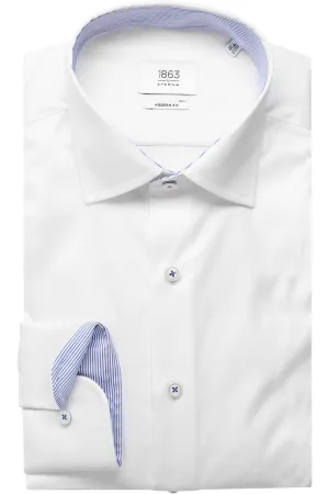 ETERNA 1863 Modern Fit Overhemd wit, Effen