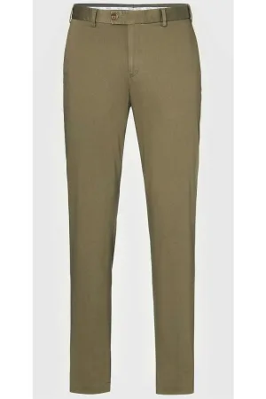 HILTL Tilo Slim Fit Chino olijf, Effen