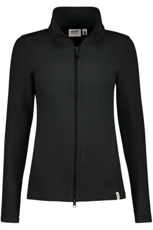 HAKRO Regular Fit Dames fleece jas zwart, Effen