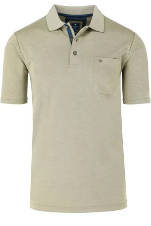 Redmond Casual Regular Fit Polo shirt Korte mouw lichtbruin