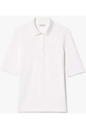 Lacoste Slim Fit Dames Poloshirt wit, Effen