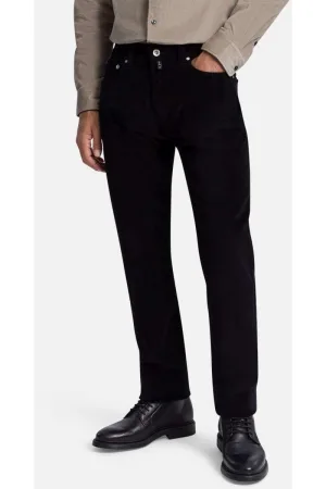 Pierre Cardin Lyon Tapered Fit corduroy broek zwart, Effen