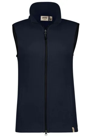 HAKRO Regular Fit Dames Fleece Vest Marine, Effen