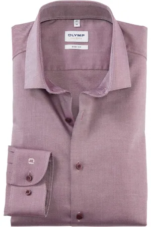 OLYMP Level Five Body Fit Overhemd chianti, Faux-uni