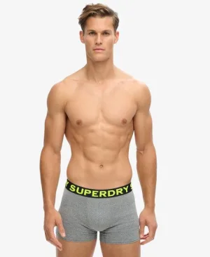 Superdry Mannen Triopak Boxershorts van Biologisch Katoen Grijs