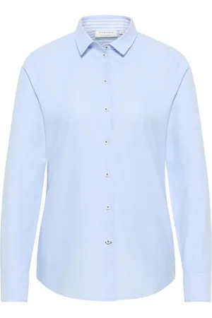 ETERNA Regular Fit Dames Overhemd lichtblauw, Effen