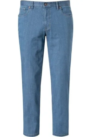 HILTL Parker Regular Fit Five-Pocket-Broek donkerblauw, Effen