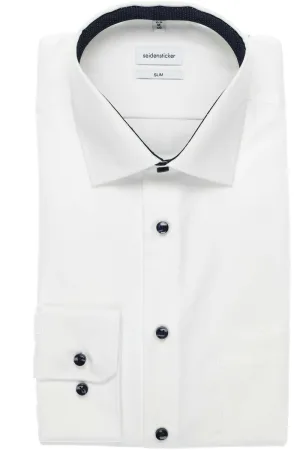 Seidensticker Slim Fit Overhemd wit, Effen