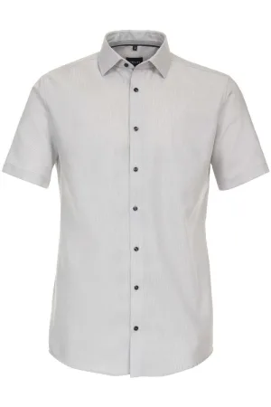 Venti Modern Fit Overhemd Korte mouw zilver