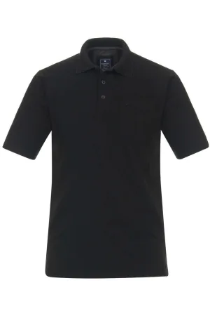 Redmond Casual Regular Fit Polo shirt Korte mouw zwart