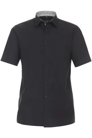 Casa Moda Comfort Fit Overhemd Korte mouw zwart