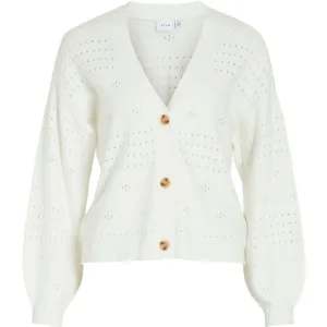 Vila viril v-neck l/s knit cardigan no 14102703 white alyssum