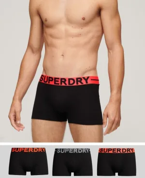 Superdry Mannen Triopak Klassieke Slips van Biologisch Katoen Zwart