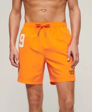 Superdry Mannen Gerecyclede Polo Zwemshort – 43 cm Oranje