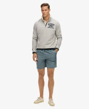 Superdry Mannen Premium Zwemshort met Borduursel – 43 cm Lichtblauw