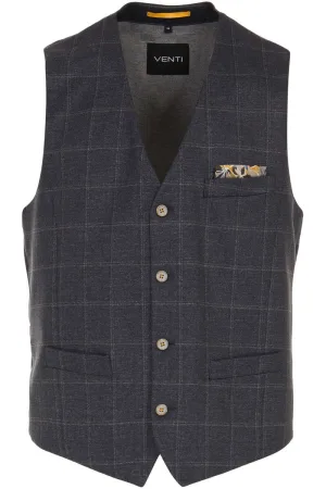 Venti Modern Fit Vest zilver, Effen