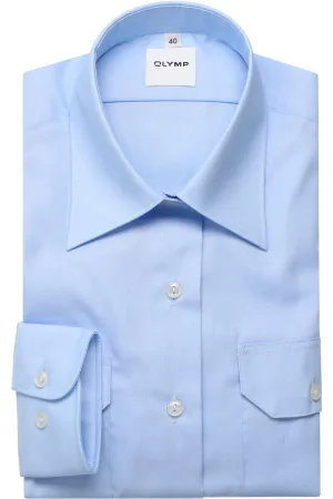 OLYMP Slim Fit Dames Overhemd blauw, Effen