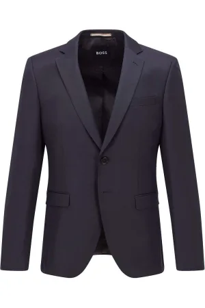 BOSS Extra Slim Fit Jas donkerblauw, Effen