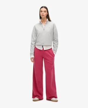Superdry Vrouwen Wash Joggingbroek met Wijde Pijpen Roze