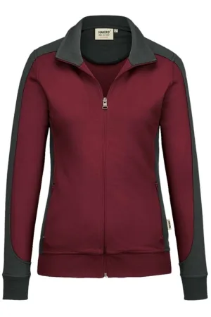 HAKRO  MIKRALINAR® Regular Fit Dames Sweatjacket wijnrood, Effen