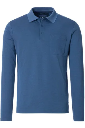 Redmond Casual Regular Fit Polo shirt blauw, Effen