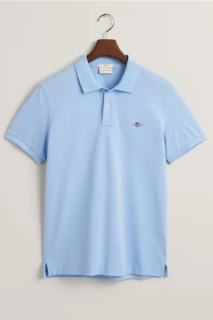 GANT Slim Fit Polo shirt Korte mouw blauw