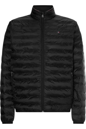 Tommy Hilfiger Regular Fit Gewatteerd jack zwart, Effen