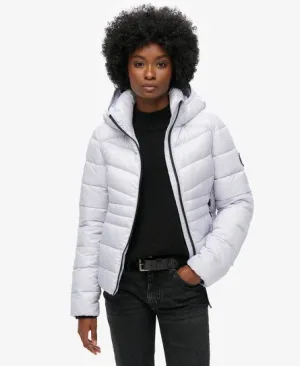 Superdry Vrouwen Gewatteerde Fuji-jas met Capuchon Paars